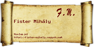 Fister Mihály névjegykártya